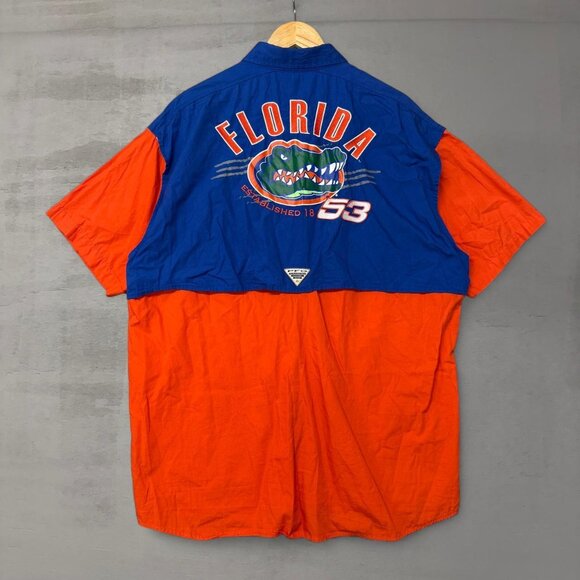 Vintage Florida Gators Columbia PFG Button Up Breathable Collared Shirt XL - Picture 1 of 5